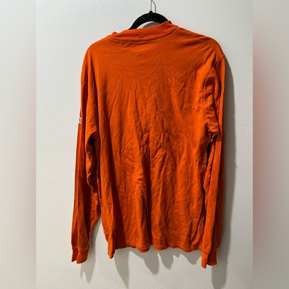 Bulwark FR Men’s Orange Long Sleeve Henley Shirt, size large, GUC, workwear - Picture 2 of 5